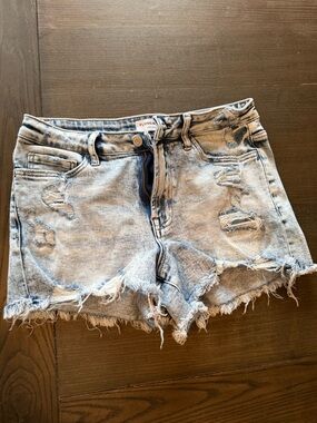 Flying Monkey Light Blue Distressed Denim Shorts